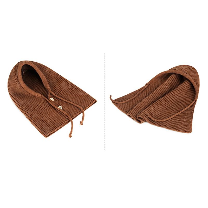 Осенне-зимняя женская вязаная шапка-шарф, интегрированная теплая защита ушей, защита шеи, шаль, шерстяная шапка