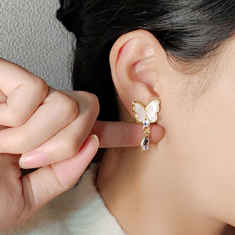 Серьги-бабочки Niche Design, High-End Sense, без проколов ушей, клипсы, серьги-гвоздики, для женщин