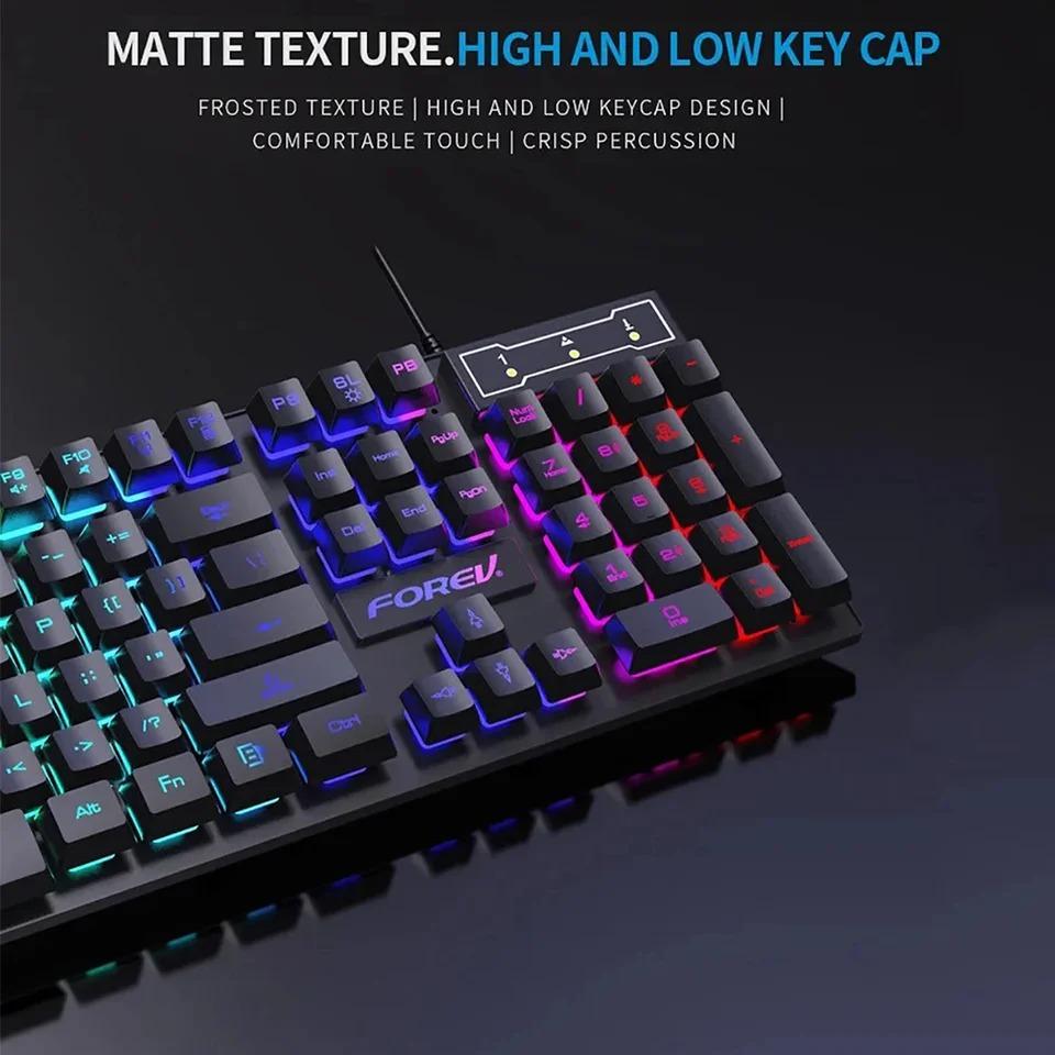 Wire Keyboard 104 Keys Gaming Keyboard RGB Backlit Luminous Mechanical Keyboard for Desktop Computer PC