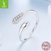 Minimalist S925 Sterling Silver Water Drop Open Ring, Classic Glossy Design Ring Ring