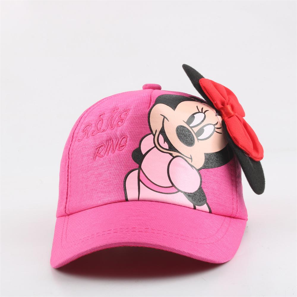 Disney Бейсболка с Микки и Минни, защита от солнца, дышащая, вязаная, для улицы, повседневный стиль, вязаная крючком бейсболка