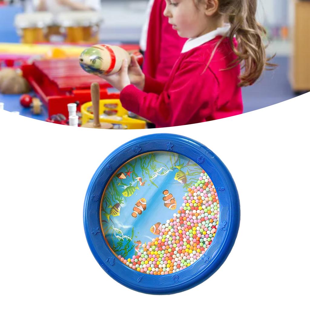 Wave Bead Ocean Drum Plastic Educational Gentle Ocean Sound Drum Percussion for Children Adults