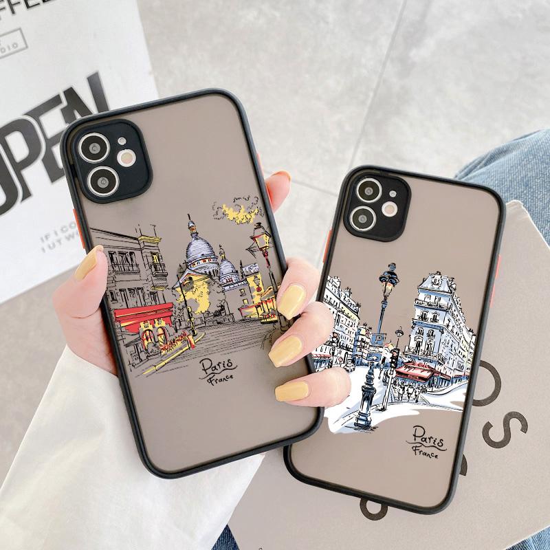 Travelling world travel Street painting Phone Case For Iphone 15 14 13 11 12 Pro Max 7 8 PLUS SE2 X XS XR Hard Matte Back Cover