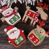 Wood Christmas Countdown Calendar DIY Christmas Desktop Ornaments Elk Advent Calendar Navidad