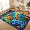 Dinosaur Theme Soft Crystal Velvet Rug Custom Name & Text Print Non Slip Floor Rug for Bedroom Living Room