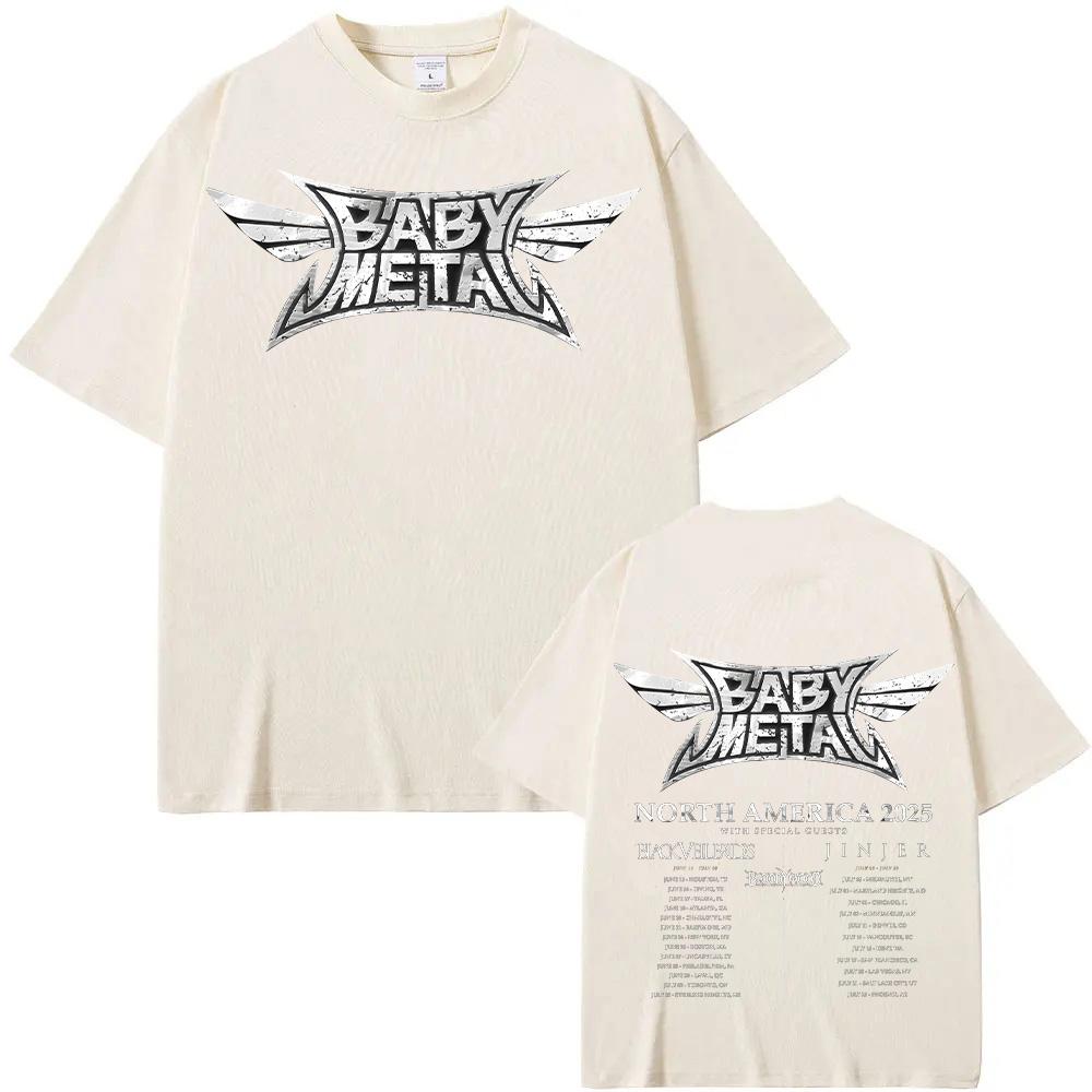 Babymetal North America Tour 2025 T-shirts Vintage Babymetal Japan Metal Rock Band Tshirts Men Women's Pure Cotton Tees Harajuku