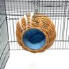 Rattan Bird Nest For Cage,Hanging Parrot Breeding Nesting House Washable Soft Lay Warm Sleep Hut Bird Cage Accessories For Cockatiels Budgerigars