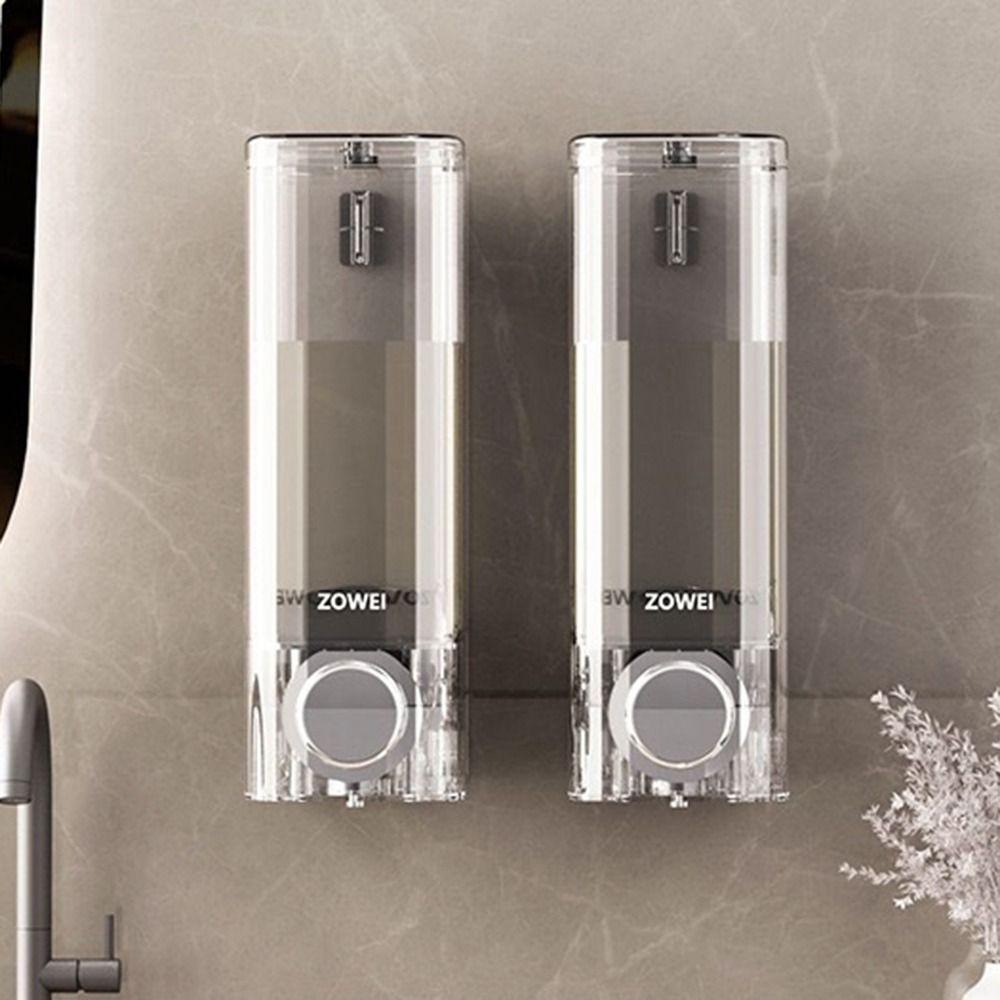 Suction Cup Wall-mounted Soap Dispenser Transparent Manual Press Hand Soap Press Bottle INS Easy To Install