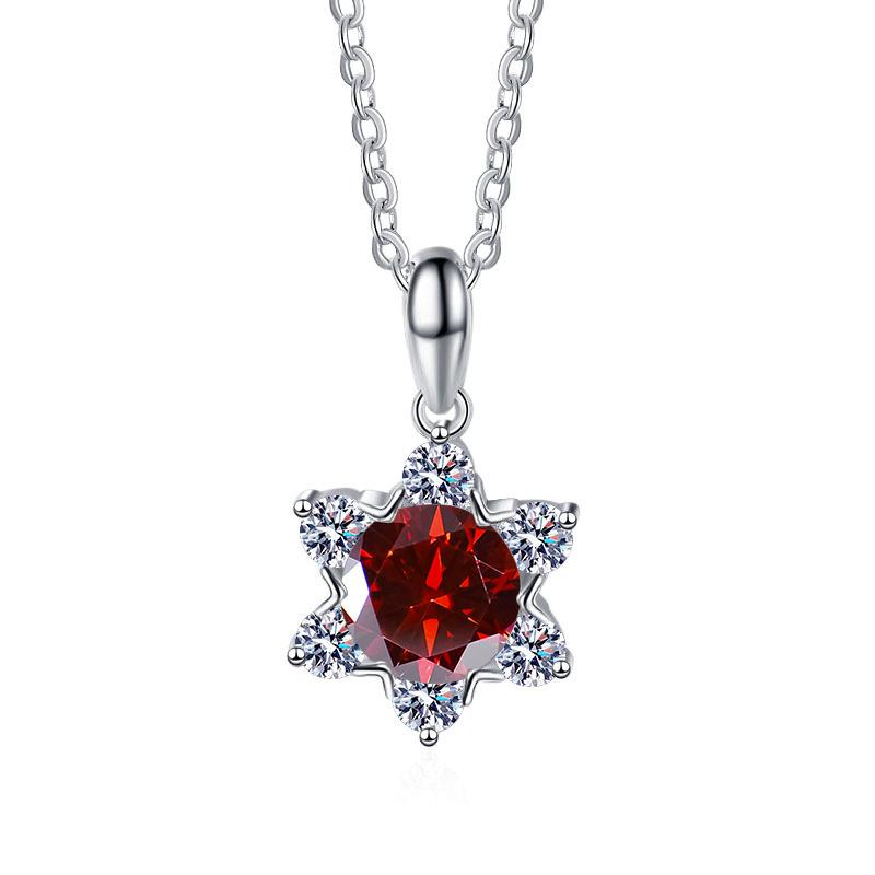 Bague Ringen 100% серебро 925 пробы, изысканное ожерелье, 1 карат, муассанит, классический кулон в виде снежинки для женщин, свадебные модные ювелирные изделия, подарки