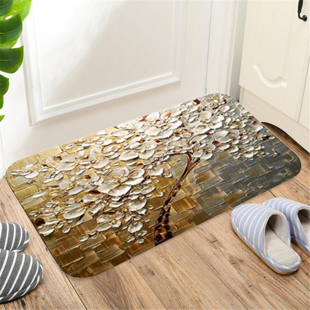 Прямоугольный нескользящий дверной коврик для спальни, кухни, входа, напольный коврик с принтом