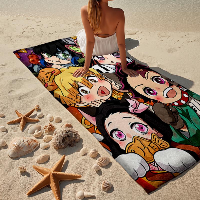 Anime Samurai Warrior's Journey Beach Towel, Super Soft Microfiber, Gift for Her/Him, Birthday, for Pool, Beach, Travel, Home Decor Fan gifts
