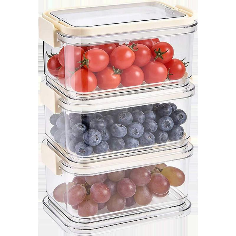 Portable fresh-keeping box, food grade, special refrigerator for camping, storage box for fruit and food, sealed grid bento box