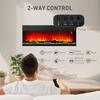 1800W 15-40 degrees C Adjustable Flame Glass Panel Convector Heater, 127cm