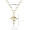 14k Gold Plated Cross Necklace for Women Zircon Crown Cross Pendant Necklaces GZW
