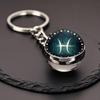 Spherical Luminous Crystal Zodiac Keychain - Virgo & Leo