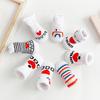 Pair Baby Socks with I Love Dad/Mom Pattern Cotton Striped Socks