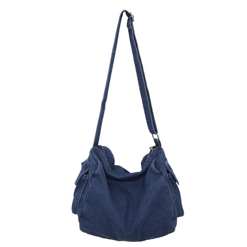 Denim Shoulder Bag for Women Men Teenage Causal Messenger Bags Student Book bag Vintage Crossbody Sling bags Handbag Shopper sac