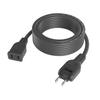 Extension Cord, 0.1m-10m, Single Outlet, Black, 10cm-10m, 15A, 1500W, Tracking-Resistant, Double-Coated, Insulated Cap, AC Adapter, Neat Connection,
