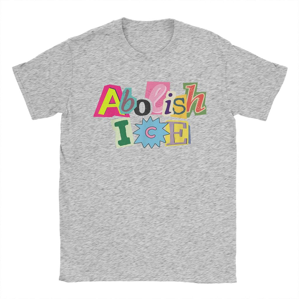 Abolish Ice Colorful T Shirt Summer Fashion T Shirts Couple 100 Cotton Oneck Oversize Tees Short Sleeves Awesome Tops