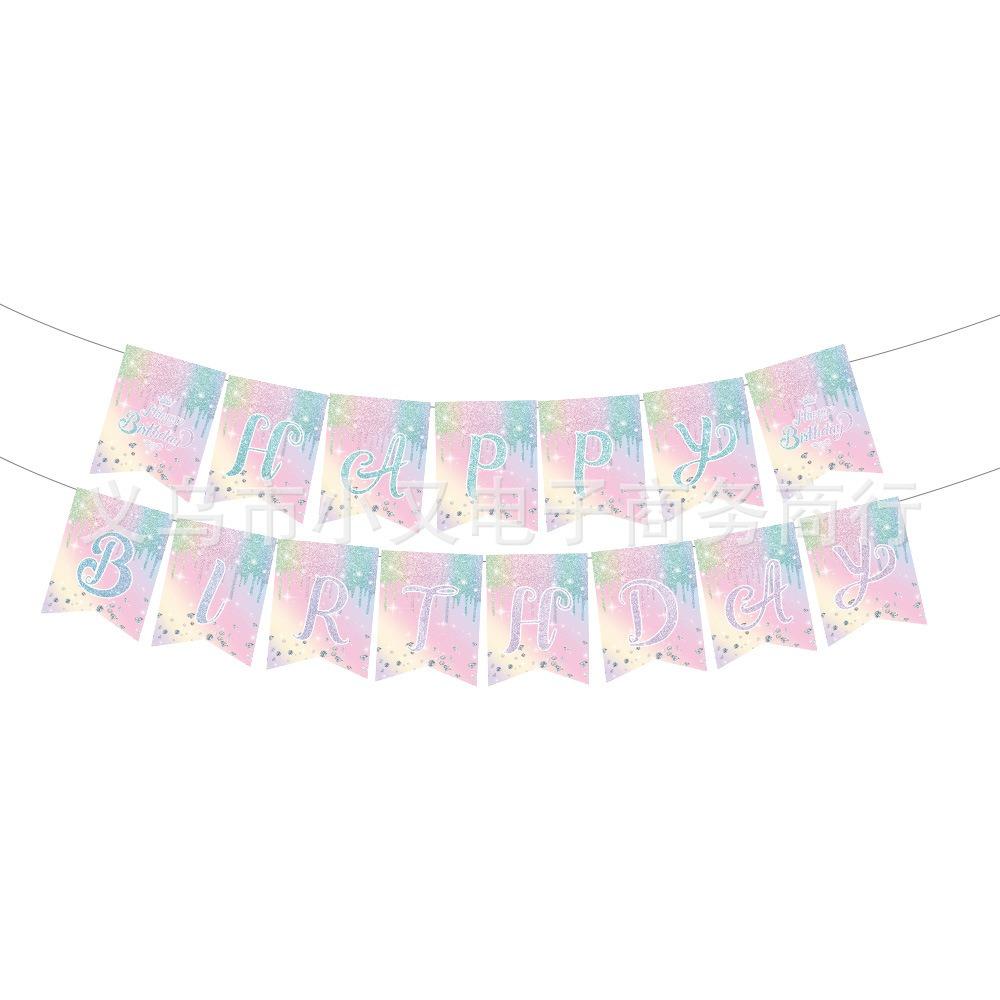 Diamond Party Disposable Tableware Girls Macaron Rainbow Birthday Party Supplies Rainbow Gradient Paper Plates Napkins Cups