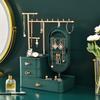 Jewelry Display Organizer with Mirror Wall Mounted Stand for Earrings Necklaces Bracelets On Vanity
