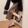 2024 Летний дизайн Женские сандалии Модные узкие туфли на квадратном каблуке Туфли женские уличные туфли Мэри Джейн из лакированной кожи Туфли-лодочки