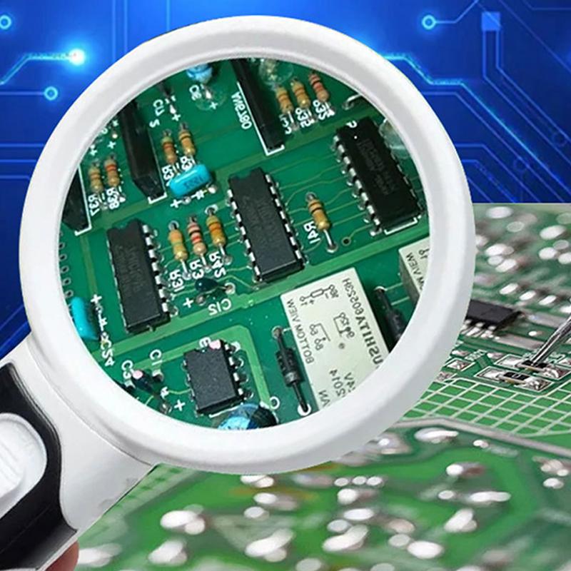 Светодиодная лупа 16X Лупа с подсветкой Маленькая лупа Портативная лупа для исследований, работы вблизи, рукоделия, для пожилых людей