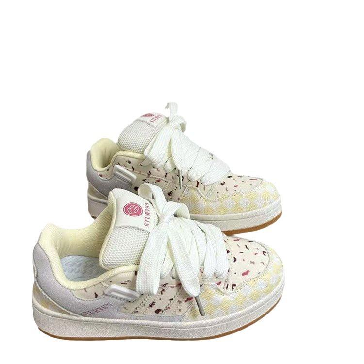 Низкие повседневные туфли-хлебцы клюквенной расцветки, женские, ins тренд 2024, осень, новые, Guochao, универсальные кеды для скейтборда