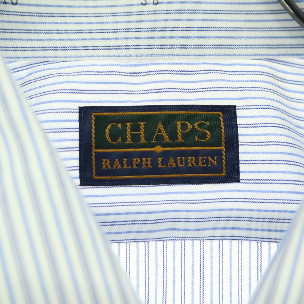 Неиспользованная рубашка CHAPS RALPH LAUREN с полосатым узором, с коротким рукавом, хлопковая, 38, мужская, б/у