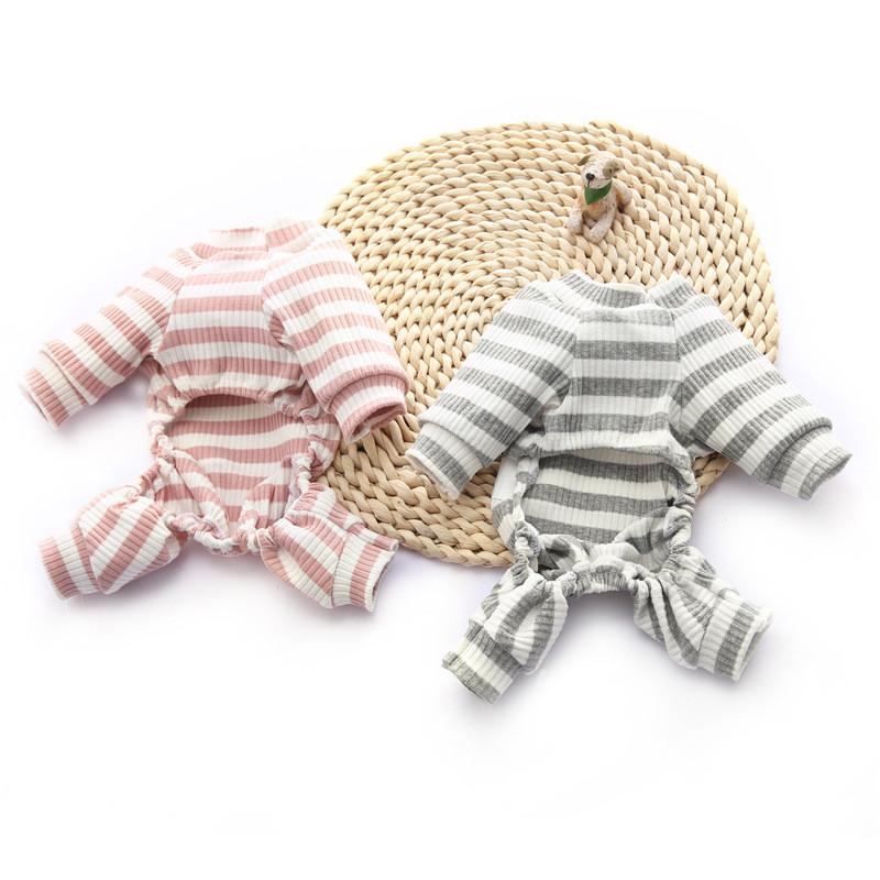 Stripe Puppy Dog Jumpsuit Pajamas Summer Cotton Pet Clothes for Small Dogs Yorkies Shih Tzu Poodle Overalls Cosutme Perros Ropa