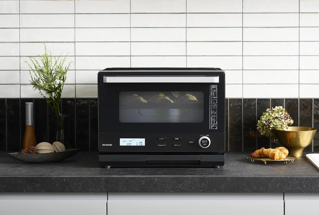 Микроволновая печь Iris Ohyama с функцией приготовления пара и функцией приготовления на пару, емкостью 26 л, черного цвета MS-F2601-B