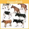 Detailed Pvc Farm Animal Figurine Set Black Spotted Dairy Cow Yellow Cow Jersey Calf Model
