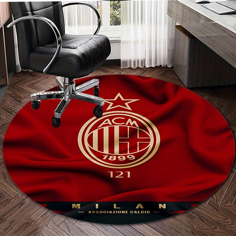 1pc A-AC Milan Print Round Carpet Chair Round Carpet Suitable for Bedroom Living Room Home Decorative Carpet