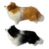 Simulated Plush Sheepdog Model Lifelike Mini Dog Toy Stuffed Animal Doll Home Office Desktop Decoration Ornament