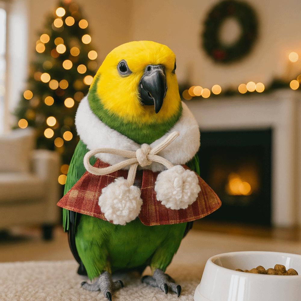 Warm Furry Collar Scarf Set Windproof Parrot Outerwear Cute Pet Transformation Outfit Pet Party