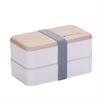 Microwave Double Layer Lunch Box Wooden Salad Bento Box Portable Food Container Box