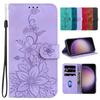 IPhone samsung xiaomi huawei honor google uchun hashamatli bo'rtma liliya gulli mat PU teri hamyonli g'ilof. To'liq tanani himoya qiluvchi qopqoq