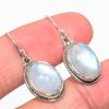 Серьги из натурального радужного лунного камня ручной работы из цельного серебра 925 пробы 1,25 дюйма H9R60