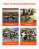 Expandable Outdoor Patio Dining Table, 80-160cm Rectangular Backyard Bistro Tables for 4-6, Aluminum Frame Metal Steel Slat , All-Weather Large