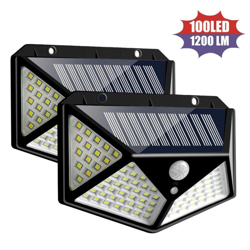 100 Led Solar Light Security Outdoor Solar Wall Lamp PIR Motion Sensor Lamp Водонепроницаемый солнечный свет для украшения сада