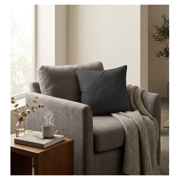 Coussin polyester uni 40 x 40 cm Pop color anthracite