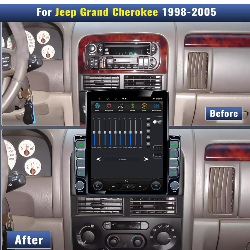 9,7-дюймовый вертикальный экран Tesla Android автомобильное радио для Jeep Grand Cherokee II WJ 1998-2004 навигация GPS мультимедийный плеер
