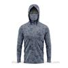 Mens Quick-Dry Ice Silk Long Sleeve UPF Sun Protection Hooded Fishing Shirt With Integrated Face Cover