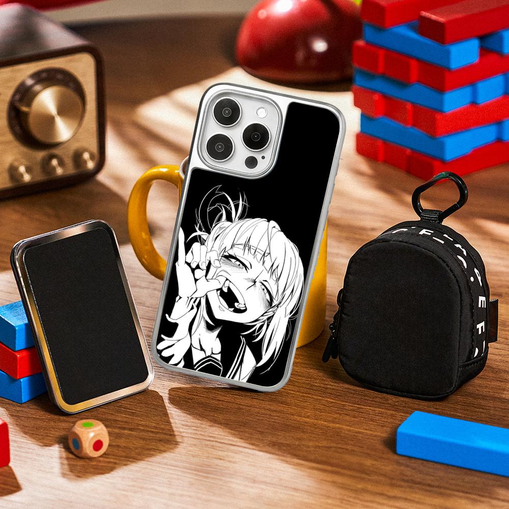 H-hero acade-my hot anime poster Phone Case for iPhone 16 15 14 13 12 11 Pro Max Sheepskin Silver-edged protective case