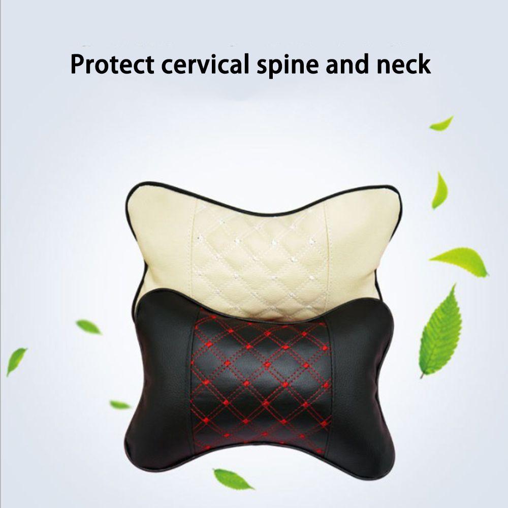 Comfortable Bone Cotton Leather Cushion Pad Head Neck Rest Pillow Restraint Car Seat Headrest