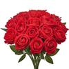 60 Pcs Red Roses Artificial Flowers Realistic Bouquet for Xmas Home Decor