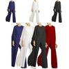 Elegant Women Splicing O-neck Pullover Jumpsuit With Batwing Long Sleeves And High Waist Zipper