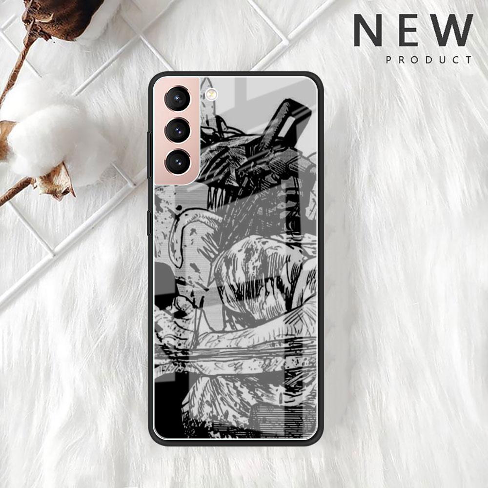 Крутой стеклянный чехол Chainsaw Man для Samsung Galaxy S22 S20 FE S21 Plus Чехол для телефона S10 5G S9 Note 20 Ultra 10 Lite