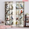 2 шт., шторы с 2D-печатью, цифровая печать «Птицы гармонии», полиэстер (без удилища) Декор комнаты для гостиной и спальни,