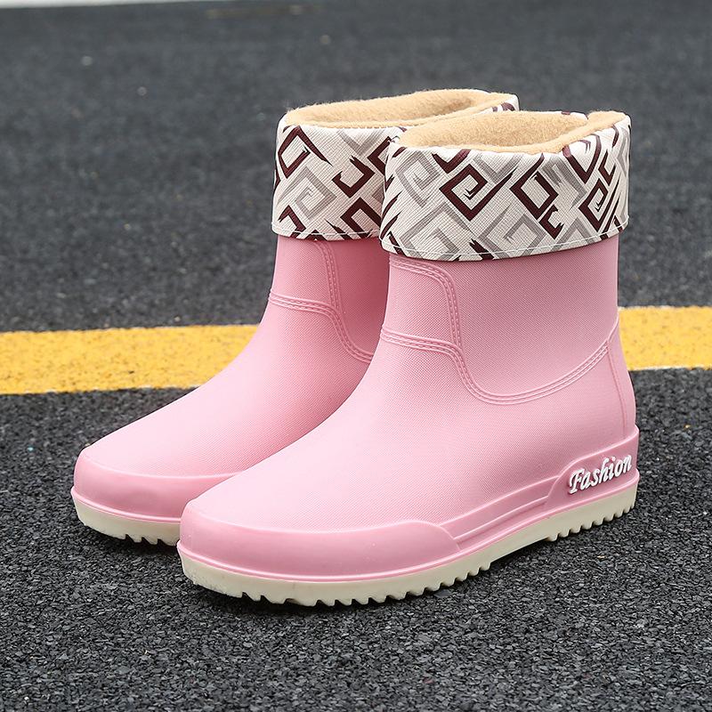 Женские летние взрослые средние нескользящие водонепроницаемые износостойкие резиновые сапоги